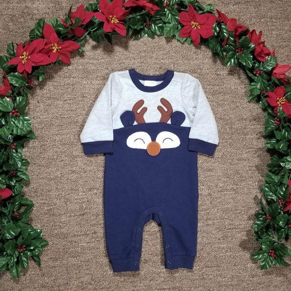Cat & Jack Other - 2 for $15 Cat & Jack reindeer winter boy's romper